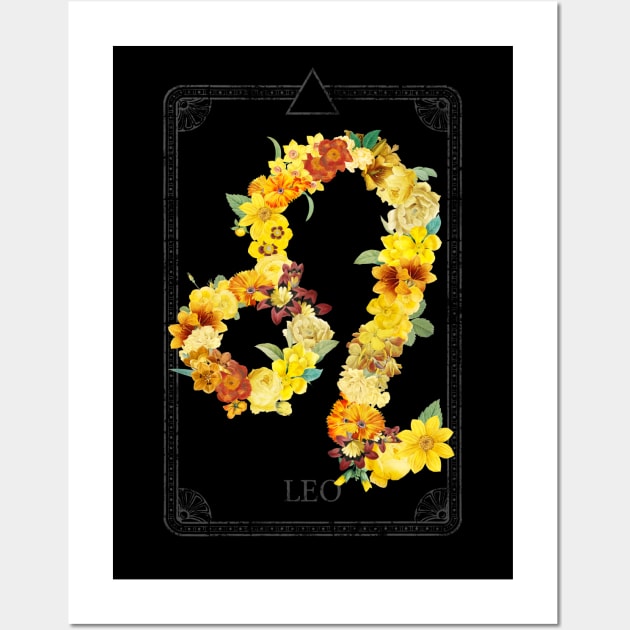 Floral Zodiac Sign: Leo Wall Art by FabiWes